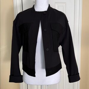 Kit and Ace Ladies Cropped Flight Jacket Wool Cashmere Blend Size 4 Minimalist